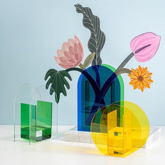 Colorful Acrylic Geometric Flower Vase