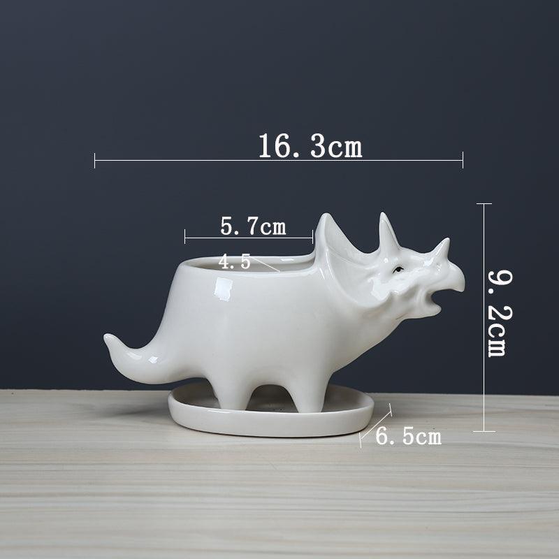 Cute Dinosaur Succulent Planter Pot with Drainage Tray