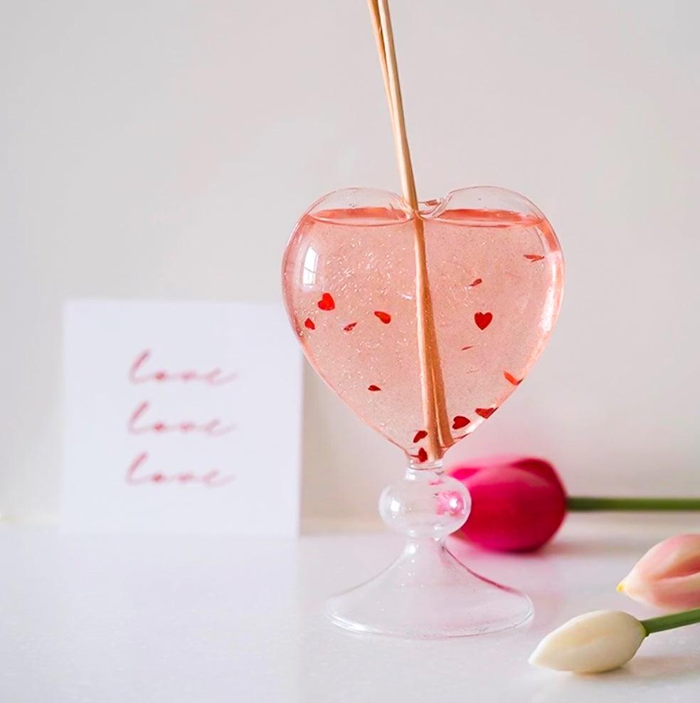 Cupid Glass Heart Vase