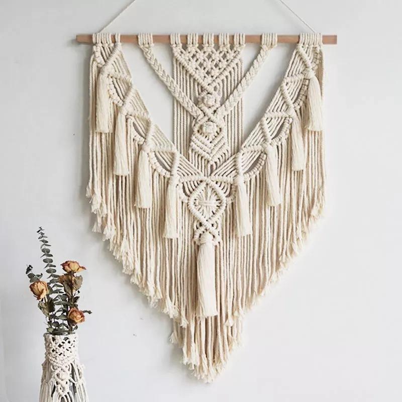 Hand-Woven Boho Macrame Wall-Hanging Tapestry