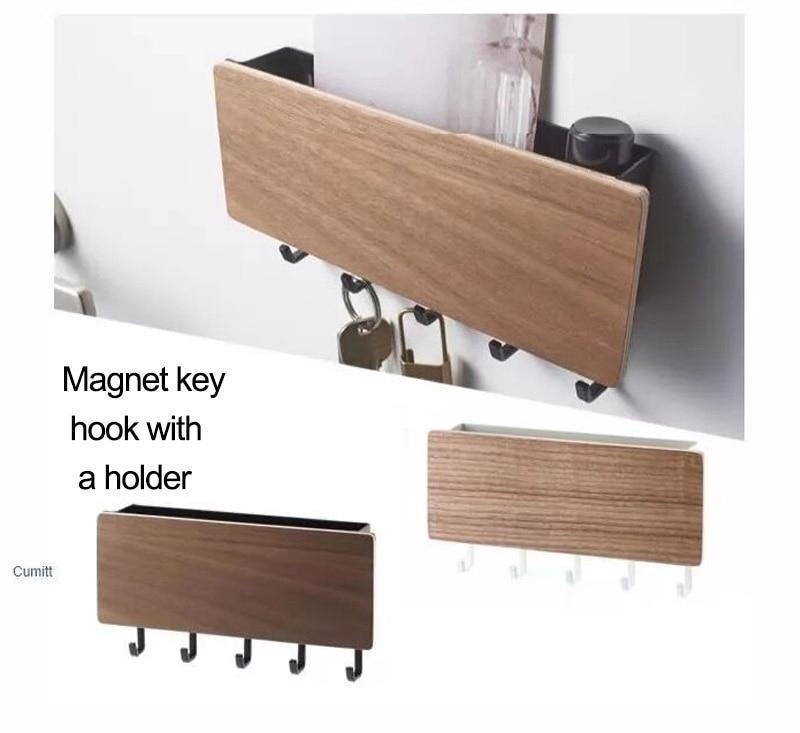 Wall-Mounted Wooden Storage Rack Key Hanger