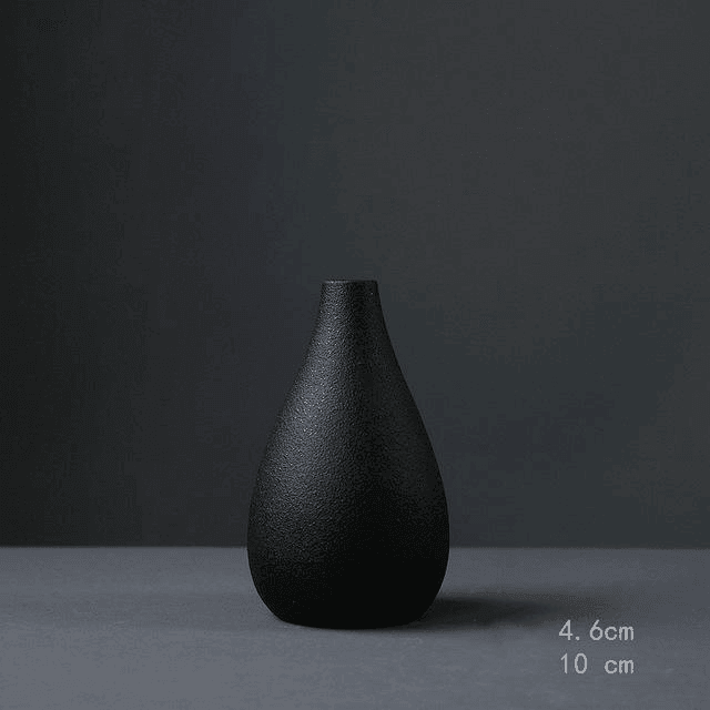 Black as Night Textured Ceramic Vases