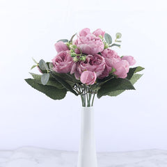 9-Piece Silk Faux Peonies Artificial Flowers