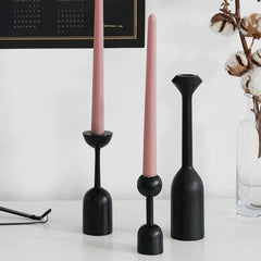 Ebony Taper Candle Holders