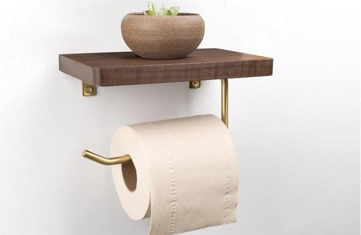 Multipurpose Wooden Toilet Roll Holder