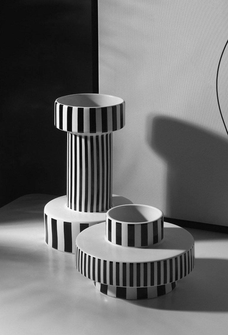 Bauhaus Minimalist Black & White Vases