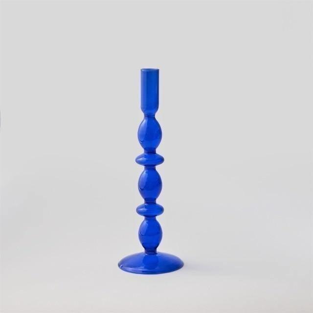 Blue Horizon Taper Glass Candle Stick Holders