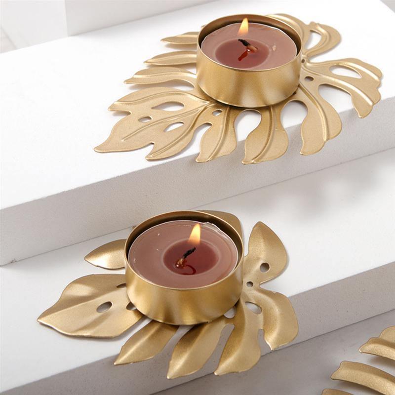 Wrought Iron Monstera Leaf Tealight Candle Holders