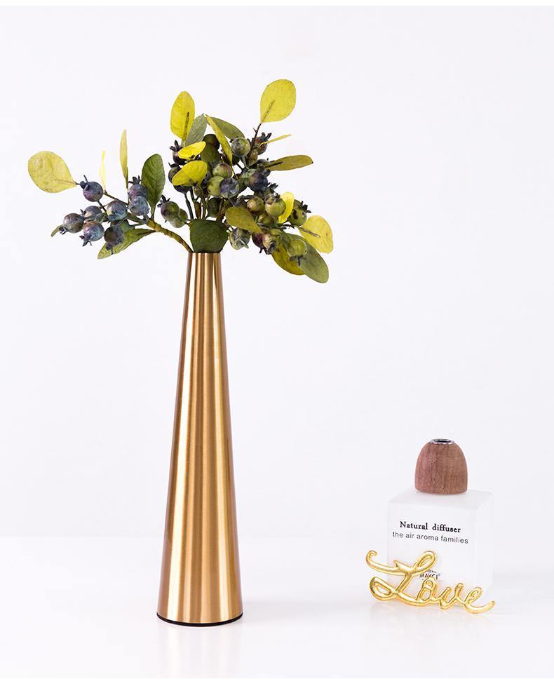 Gold Metal Cone Vase