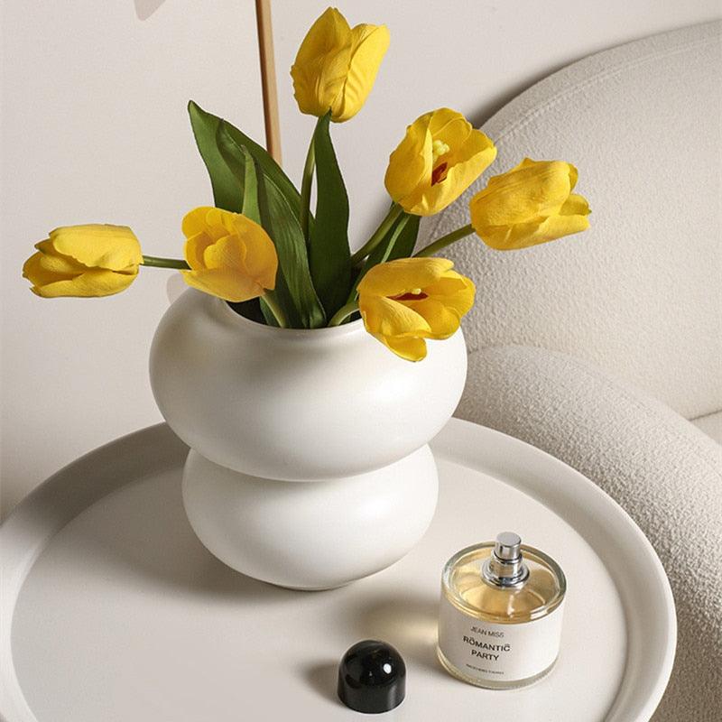 Ring Dance Plated Ceramic Vases